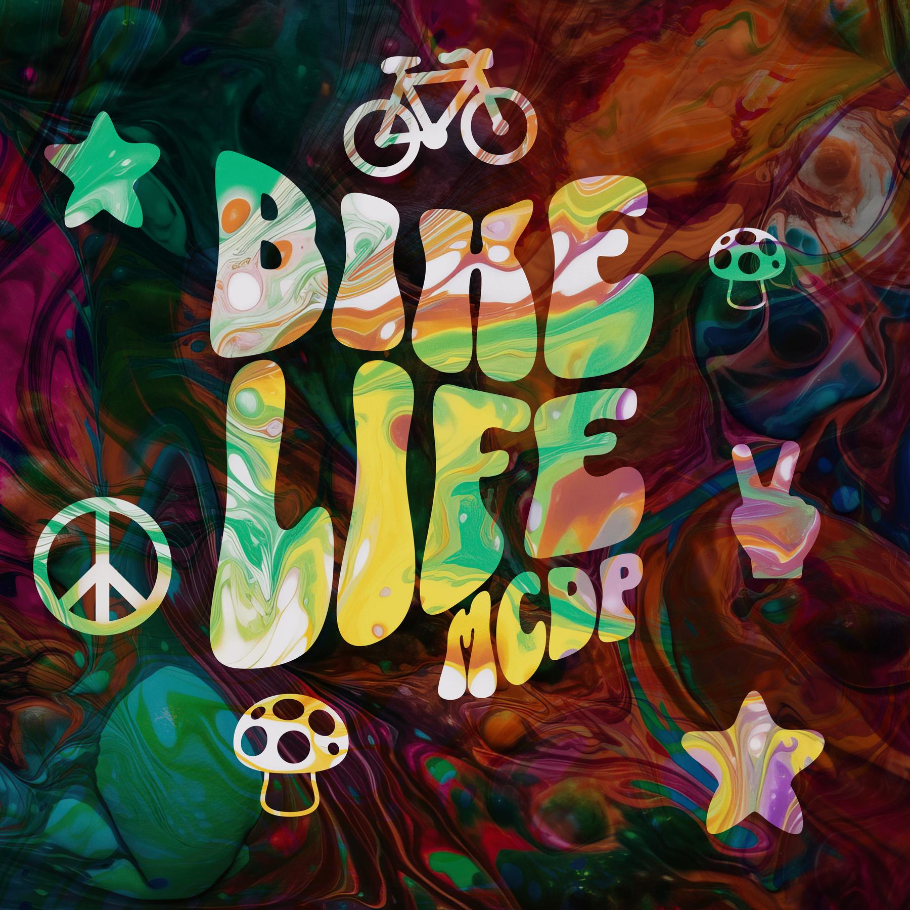 Bike Life MCDP artwork on a marbled background